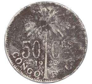 50 сантимов 1923 года Бельгийское Конго — легенда на французском (CONGO BELGE / DES BELGES) — Фото №1