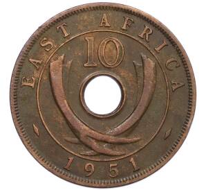 10 центов 1951 года Британская Восточная Африка — Фото №1