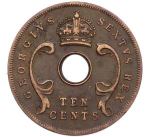 10 центов 1951 года Британская Восточная Африка — Фото №2