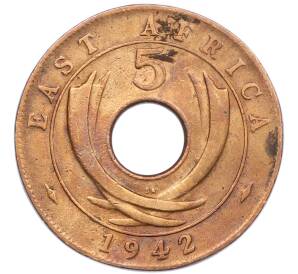 5 центов 1942 года SA Британская Восточная Африка — Фото №1