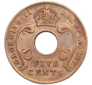 5 центов 1942 года SA Британская Восточная Африка — Фото №2