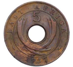 5 центов 1957 года KN Британская Восточная Африка — Фото №1