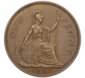 1 пенни 1937 года Великобритания — Фото №1