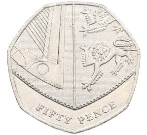 50 пенсов 2019 года Великобритания — Фото №1
