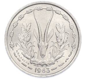 1 франк 1963 года Западная Африка — Фото №1