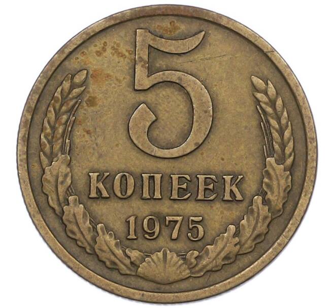 Монета 5 копеек 1975 года (Артикул: K7-1213) — Фото №1