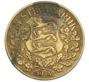 1 крона 1934 года Эстония — Фото №2