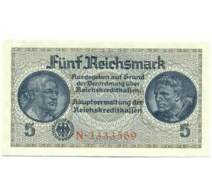 5 рейхсмарок 1940 года Германия (Для окупированных территорий) — Фото №1