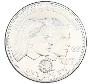 1 крона 2011 года Тристан-да-Кунья «Свадьба Принца Уильяма и Кэтрин» — Фото №1