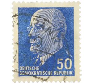 Почтовая марка 50 пфеннигов 1961 года Восточная Германия (ГДР) «Вальтер Эрнст Пауль Ульбрихт» — Фото №1