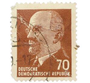 Почтовая марка 70 пфеннигов 1963 года Восточная Германия (ГДР) «Вальтер Эрнст Пауль Ульбрихт» — Фото №1