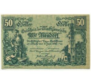 50 геллеров 1920 года Австрия — Винер-Нойдорф (Нотгельд) — Фото №1