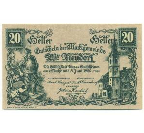 20 геллеров 1920 года Австрия — Винер-Нойдорф (Нотгельд) — Фото №1