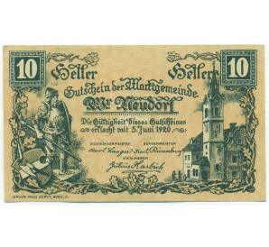 10 геллеров 1920 года Австрия — Винер-Нойдорф (Нотгельд) — Фото №1