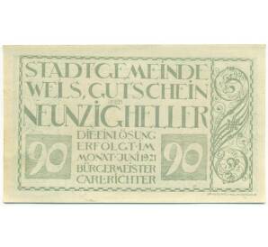 90 геллеров 1921 года Австрия — Вельс (Нотгельд) — Фото №1
