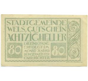 80 геллеров 1921 года Австрия — Вельс (Нотгельд) — Фото №1