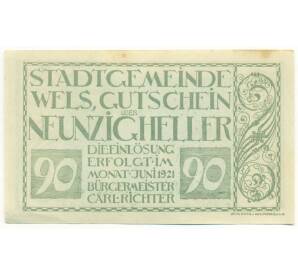 90 геллеров 1921 года Австрия — Вельс (Нотгельд) — Фото №1