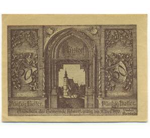 50 геллеров 1920 года Австрия — Рюсторф (Нотгельд) — Фото №1