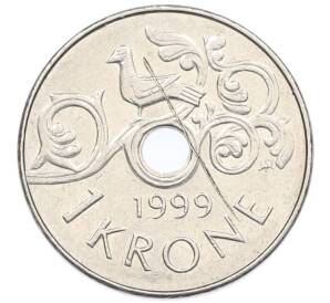 1 крона 1999 года Норвегия — Фото №1