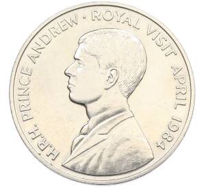 50 пенсов 1984 года Остров Вознесения «Королевский визит Принца Эндрю» — Фото №1