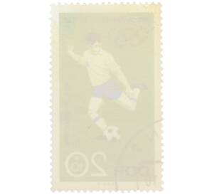 Почтовая марка 20+10 пфеннигов 1968 года Восточная Германия (ГДР) «XIX летние Олимпийские игры в Мехико — Футбол» — Фото №2