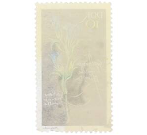 Почтовая марка 10 пфеннигов 1970 года Восточная Германия (ГДР) «Охраняемые местные растения — Горечавка легочная» — Фото №2