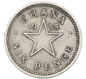 6 пенсов 1958 года Гана — Фото №1