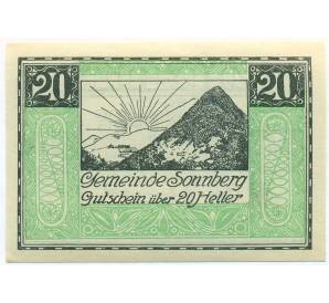 20 геллеров 1920 года Австрия — община Зоннберг (Нотгельд) — Фото №1