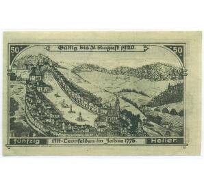 50 геллеров 1920 года Австрия — община Леонфельден (Нотгельд) — Фото №1