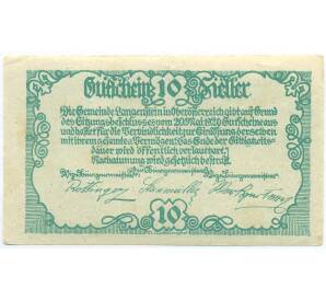 10 геллеров 1920 года Австрия — община Лангенштайн (Нотгельд) — Фото №2