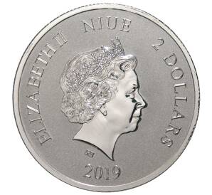 2 доллара 2019 года Ниуэ «Небесные животные — Белый тигр» — Фото №2
