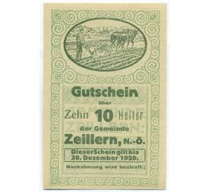 10 геллеров 1920 года Австрия — община Цайллерн (Нотгельд) — Фото №1