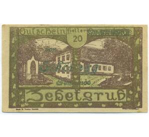 20 геллеров 1920 года Австрия — община Зехетгруб (Нотгельд) — Фото №1