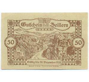 50 геллеров 1920 года Австрия — община Цайллерн (Нотгельд) — Фото №1