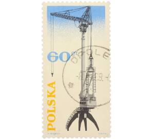 Почтовая марка 60 грошей 1966 года Польша «20-летие национализации промышленности — Портовый кран» — Фото №1