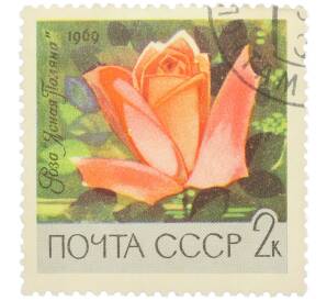 Почтовая марка 2 копейки 1969 года «Цветы — Роза Ясная Поляна» — Фото №1