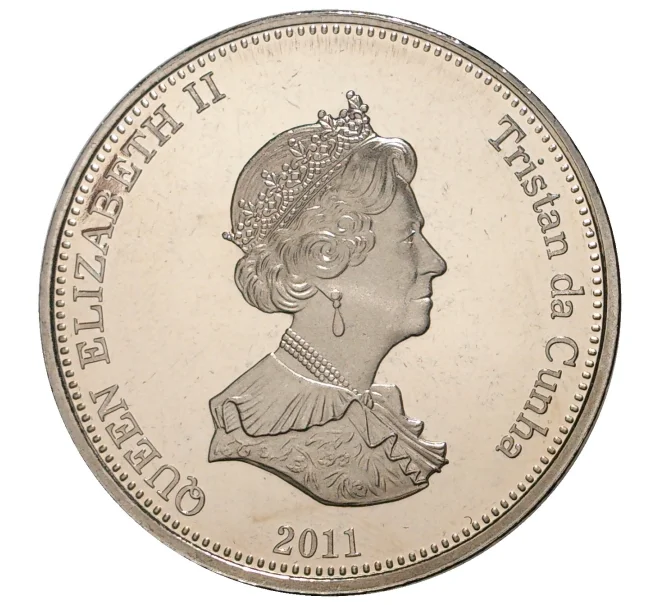 Монета 1 крона 2011 года Тристан-да-Кунья «Субтропический морской котик — Остров Найтингейл» (Артикул M2-36257)