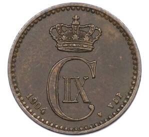 1 эре 1904 года Дания — Фото №2