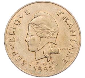 100 франков 1992 года Французская Полинезия — Фото №2