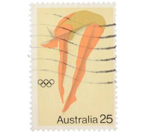 Почтовая марка 25 центов 1980 года Австралия «Олимпийские игры в Москве — Прыжки в воду» — Фото №1