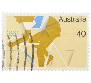 Почтовая марка 40 центов 1976 года Австралия «Летние Олимпийские игры 1976 в Монреале — Велоспорт» — Фото №1