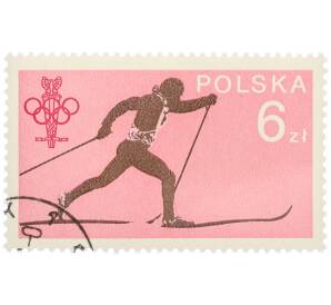 Почтовая марка 6 злотых 1979 года Польша «60-летие Польского олимпийского комитета — Лыжные гонки» — Фото №1