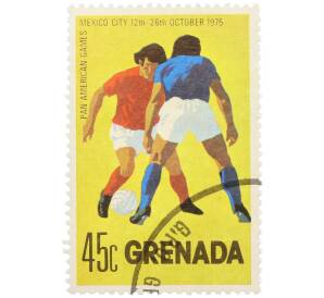 Почтовая марка 45 центов 1975 года Гренада «Панамериканские игры в Мехико — Футбол» — Фото №1