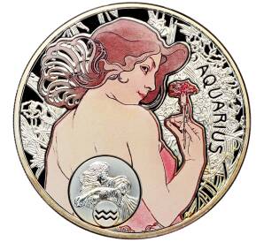 1 доллар 2010 года Ниуэ «150-летие со дня рождения Альфонса Мухи — Водолей» — Фото №1