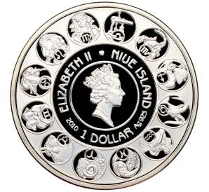 1 доллар 2010 года Ниуэ «150-летие со дня рождения Альфонса Мухи — Водолей» — Фото №2