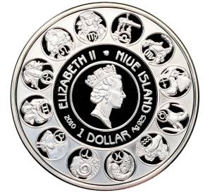 1 доллар 2010 года Ниуэ «150-летие со дня рождения Альфонса Мухи — Козерог» — Фото №2