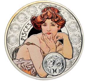 1 доллар 2011 года Ниуэ «150-летие со дня рождения Альфонса Мухи — Рыбы» — Фото №1