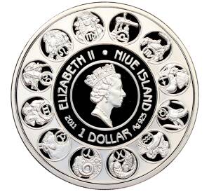 1 доллар 2011 года Ниуэ «150-летие со дня рождения Альфонса Мухи — Рыбы» — Фото №2