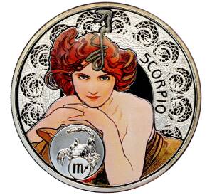 1 доллар 2011 года Ниуэ «150-летие со дня рождения Альфонса Мухи — Скорпион» — Фото №1