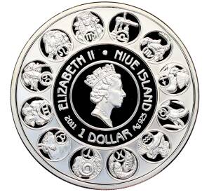 1 доллар 2011 года Ниуэ «150-летие со дня рождения Альфонса Мухи — Скорпион» — Фото №2